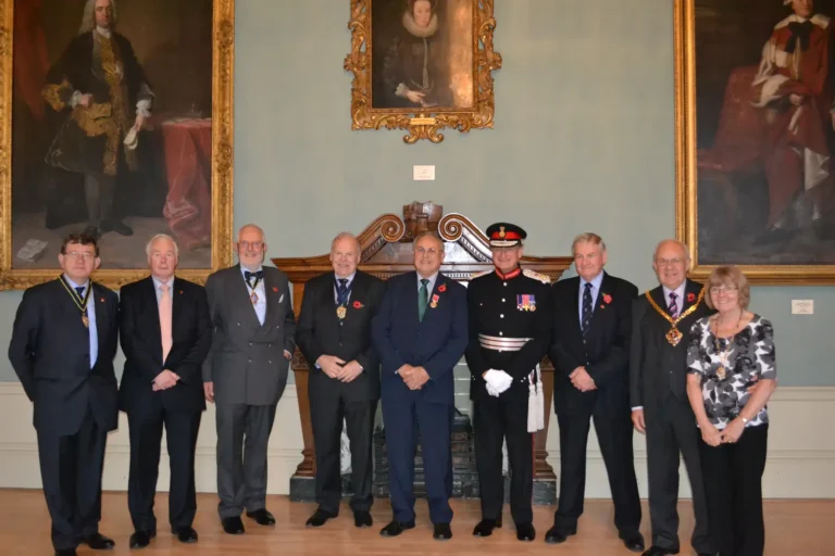 Ray with the Lord Lieutenant of Worcester, the Mayor and Lady Mayoress, and members of the Company