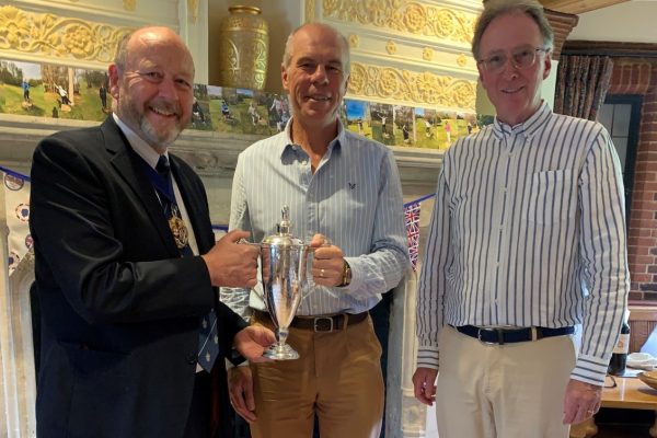 From left to right: Master Dr Matthew Gaved, Retired Clerk and Liveryman Alex Robertson, Upper Warden and Golf Captain Nigel Luson