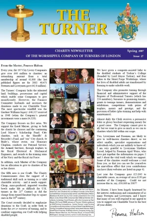 Spring 2007 Special Issue (No.27): The Turners’ Company Charitable Trust.