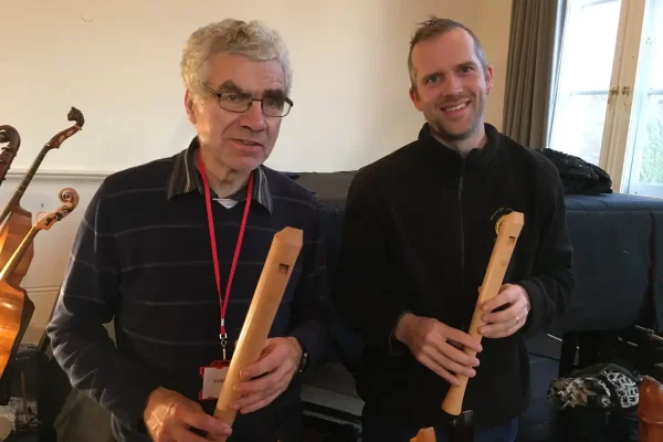 Tim Cranmore (L) and assistant Jack Darach, the Turners’ Company QEST Scholar (2016).
