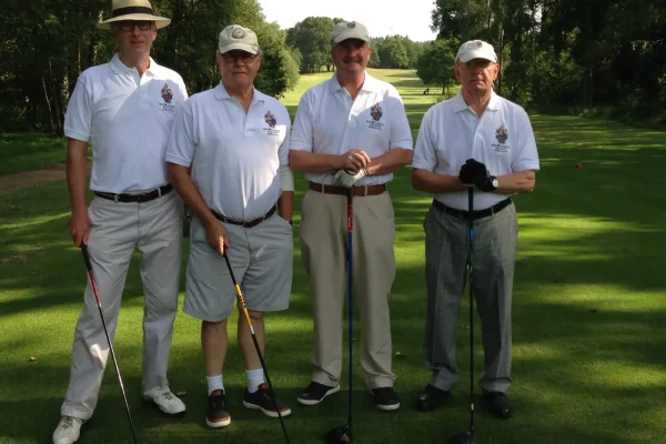 From left to right, Assistant Nigel Luson, Past Master Peter Ellis, Assistant Maj Gen Bill O’Leary, Master Emeritus Col Rob Lucas